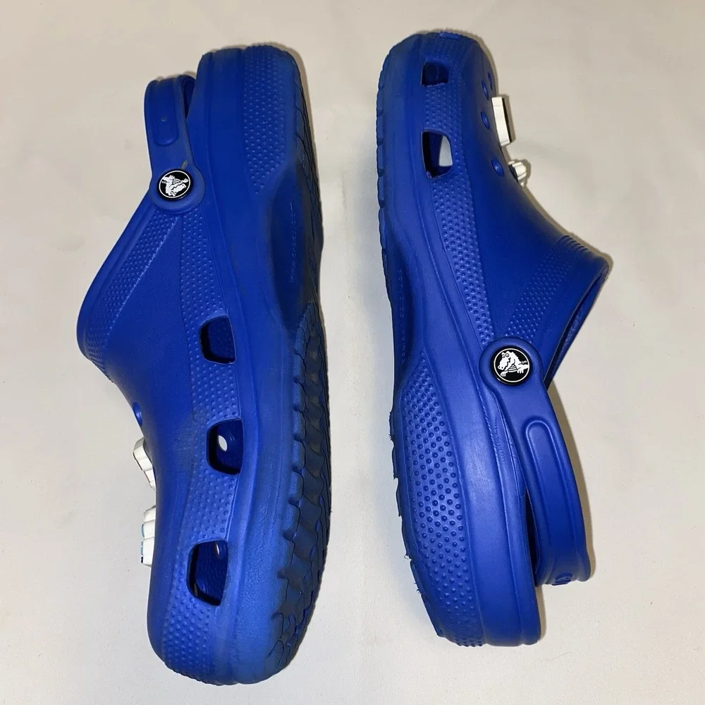 Crocs Royal Blue Men's Size 12‎ Jibbitz The Office Funny Humor